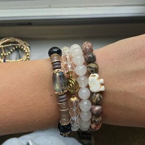 Mixed Neutral Beaded Bracelets